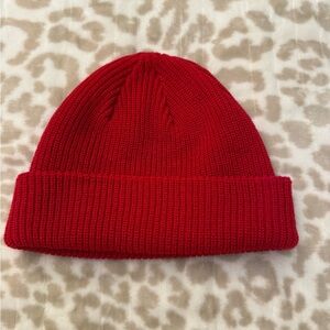 J. Crew Red Knit Beanie